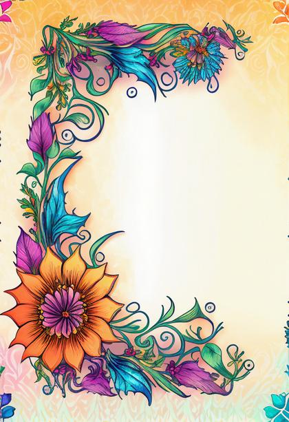 Crafted in Color: 39 Hand-Drawn Colorful Flower Frames for Your Designs