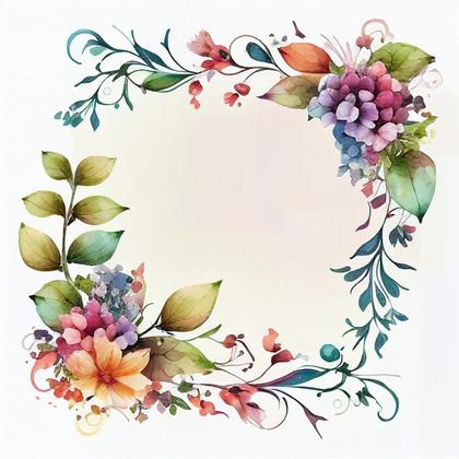 Free Download Watercolor Colorful Flower Frame
