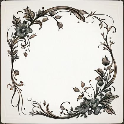 Charming Creations: 16 Hand-Drawn Decorative Flower Frames for Your Designs