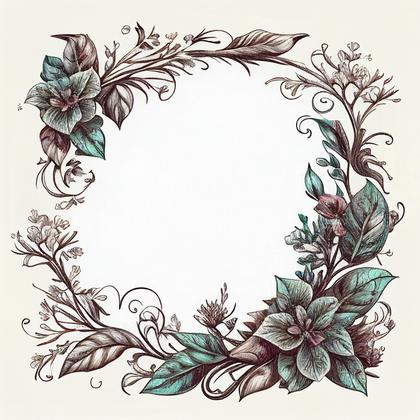 Hand Drawn Decorative Flower Frame Image