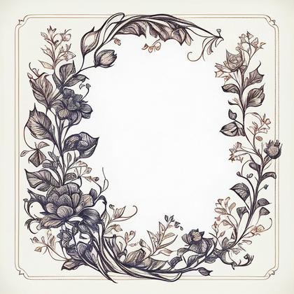 Hand Drawn Decorative Flower Frame Design