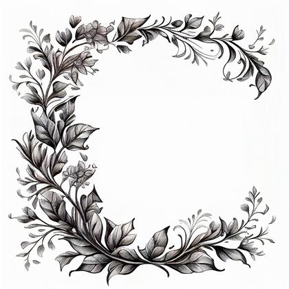 Hand Drawn Flower Frame