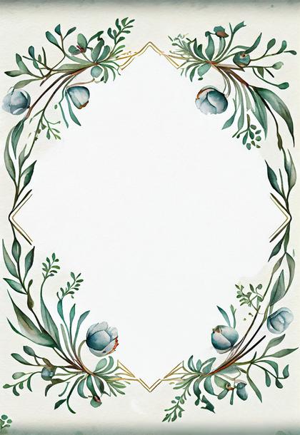 Watercolor Flower Frame Design