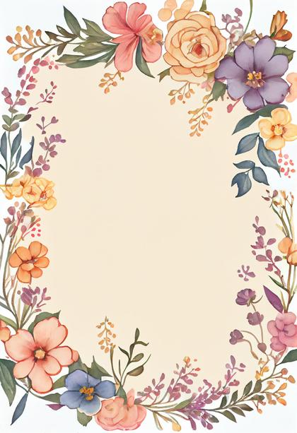 Watercolor Flower Frame