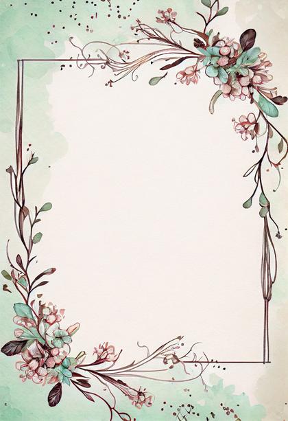 Watercolor Flower Frame Design