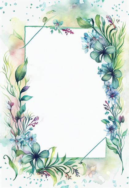 Watercolor Flower Frame Image
