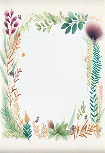 Watercolor Flower Frame Design