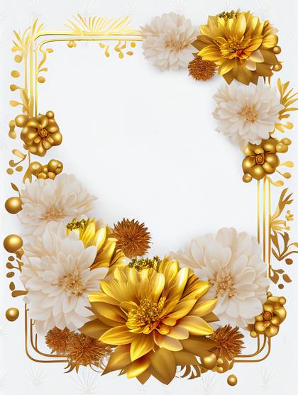 Gold Flower Frame