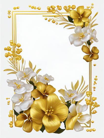 Gold Flower Frame Image