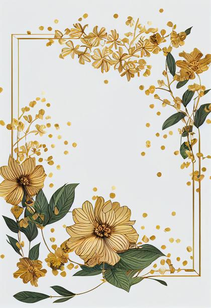 Gold Flower Frame Image