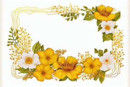 Gold Flower Frame Image