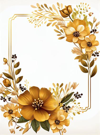 Gold Flower Frame Image