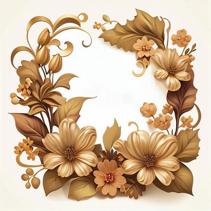 Gold Flower Frame Image