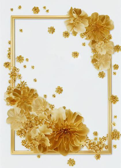 Gold Flower Frame Design