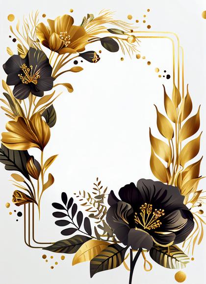 Gold Flower Frame Image
