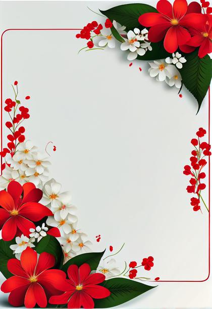 Free Download Red Flower Frame Image