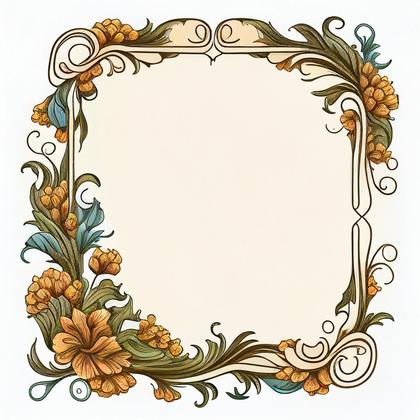 Hand Drawn Vintage Flower Frame Image