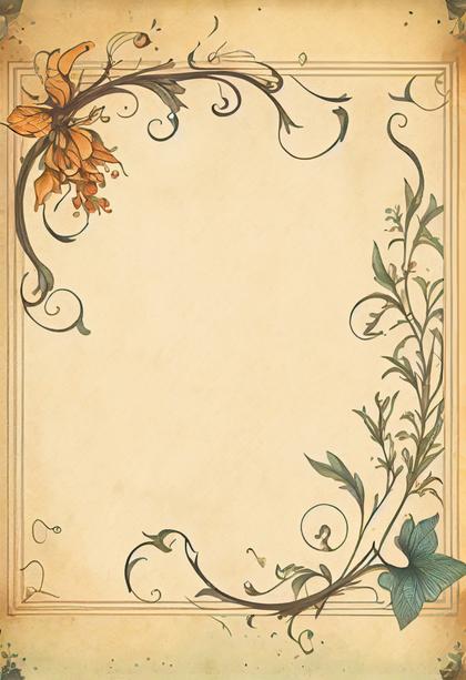 Watercolor Vintage Flower Frame