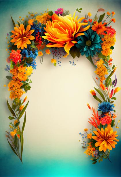Colorful Flower Border Image