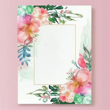 Watercolor Flower Wedding Invitation