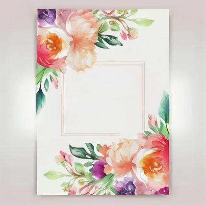 Watercolor Flower Wedding Invitation