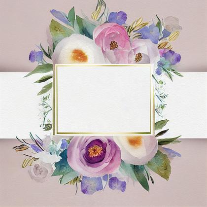 Watercolor Flower Wedding Invitation