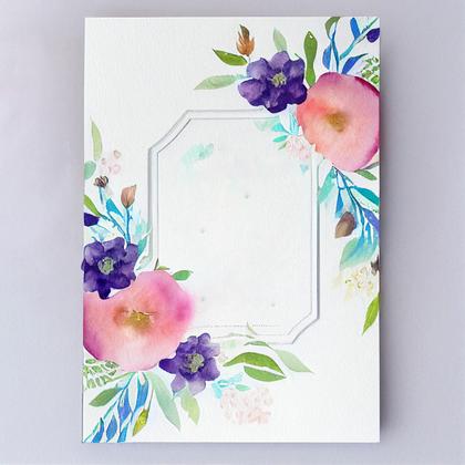 Unique Watercolor Flower Wedding Invitations