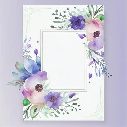 Unique Watercolor Flower Wedding Invitations