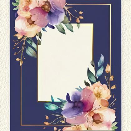 Watercolor Flower Wedding Invitation