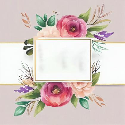 Watercolor Flower Wedding Invitation