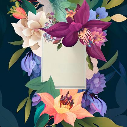 Flower Wedding Invitation Card Template