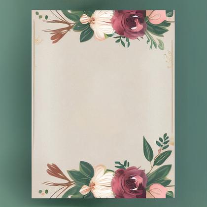 Flower Wedding Invitation Card Template