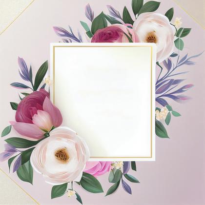 Flower Wedding Invitation Card Template