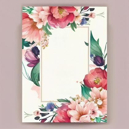 Flower Wedding Invitation Card Template