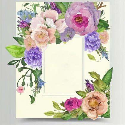 Flower Wedding Invitation Card Template
