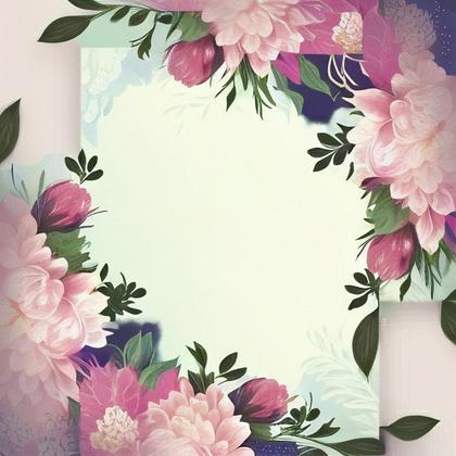Flower Wedding Invitation Card Template