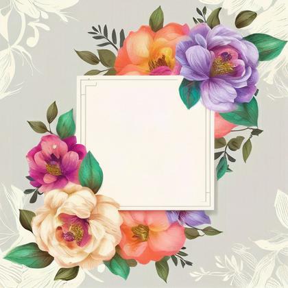 Flower Wedding Invitation Card Template