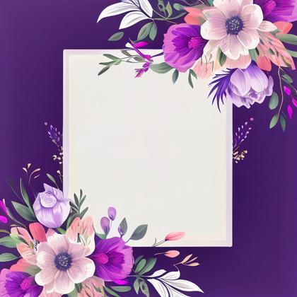Flower Wedding Invitation Card Template