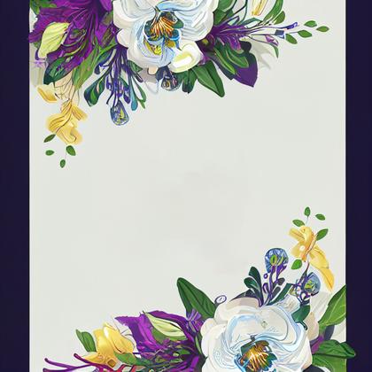 Flower Wedding Invitation Card Template
