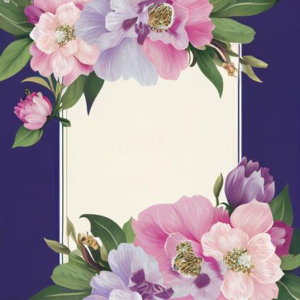 Flower Wedding Invitation Card Template