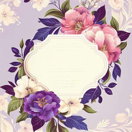 Flower Wedding Invitation Card Template