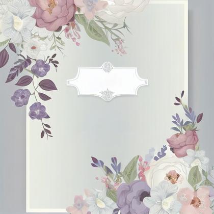Flower Wedding Invitation Card Template