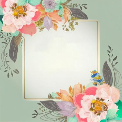 Flower Wedding Invitation Card Template