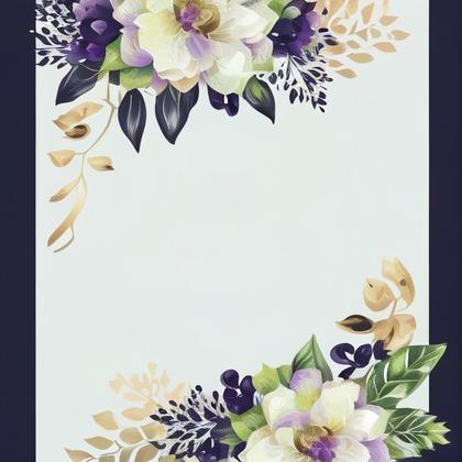 Flower Wedding Invitation Card Template