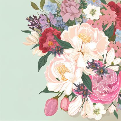 Flower Wedding Invitation Card Template