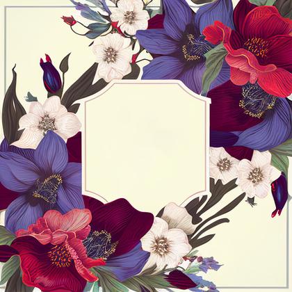 Flower Wedding Invitation Card Template