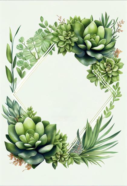 Succulent Splendor: Succulent Wedding Invitation Card