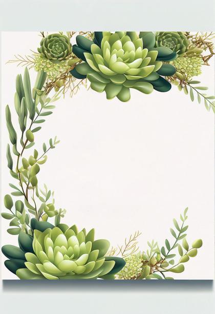 Succulent Wedding Invitation Card