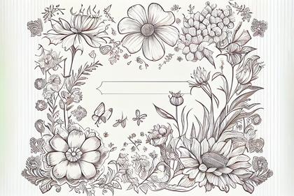 Flower Line Drawing Coloring Page