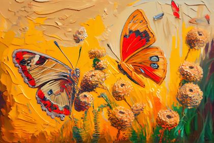 Bird Impasto Oil Painting Image